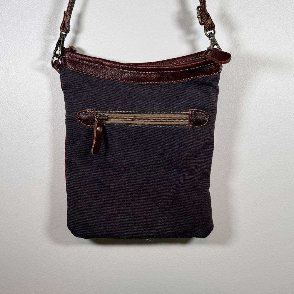 Myra Bag Red and Brown Floral Crossbody - Picture 5 of 6